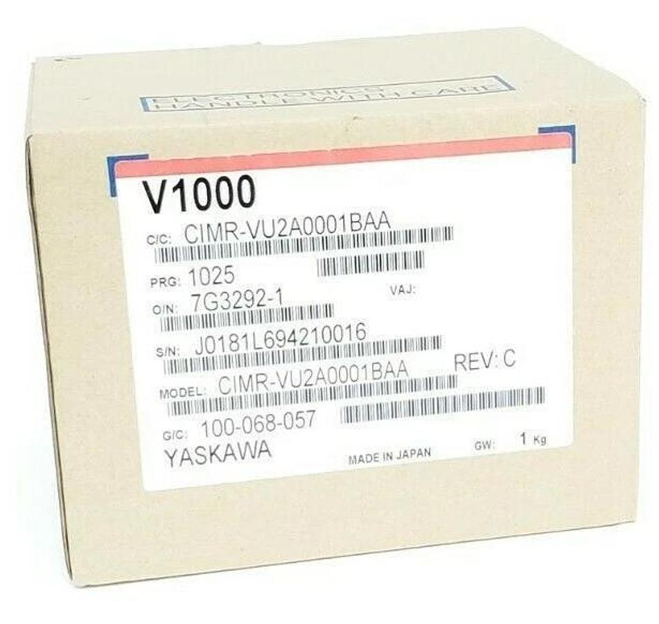 Used NIB YASKAWA CIMR-VU2A0001BAA AC DRIVE REV. C 200V 3PH 1.2A/0.8A CIMRVU2A0001BAA