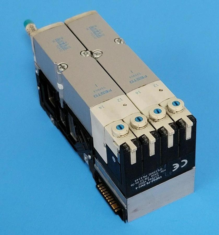 Used FESTO VMPA2-FB-EMG-4 ELECTRONICS MODULE W/ VALVES 537953, 537952