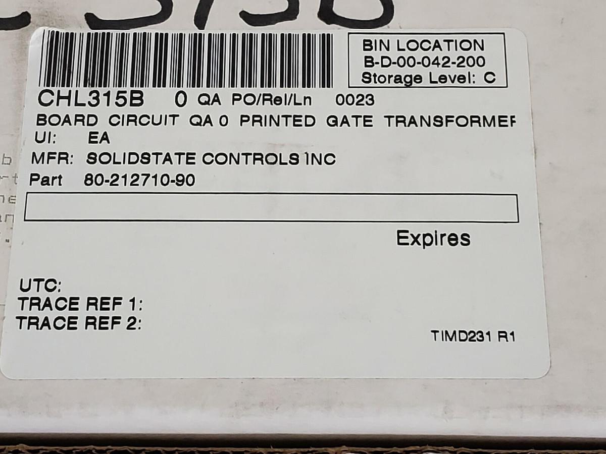 Used NEW SOLIDSTATE CONTROLS 80-212710-90 TRANSFORMER BOARD 03-311624-00