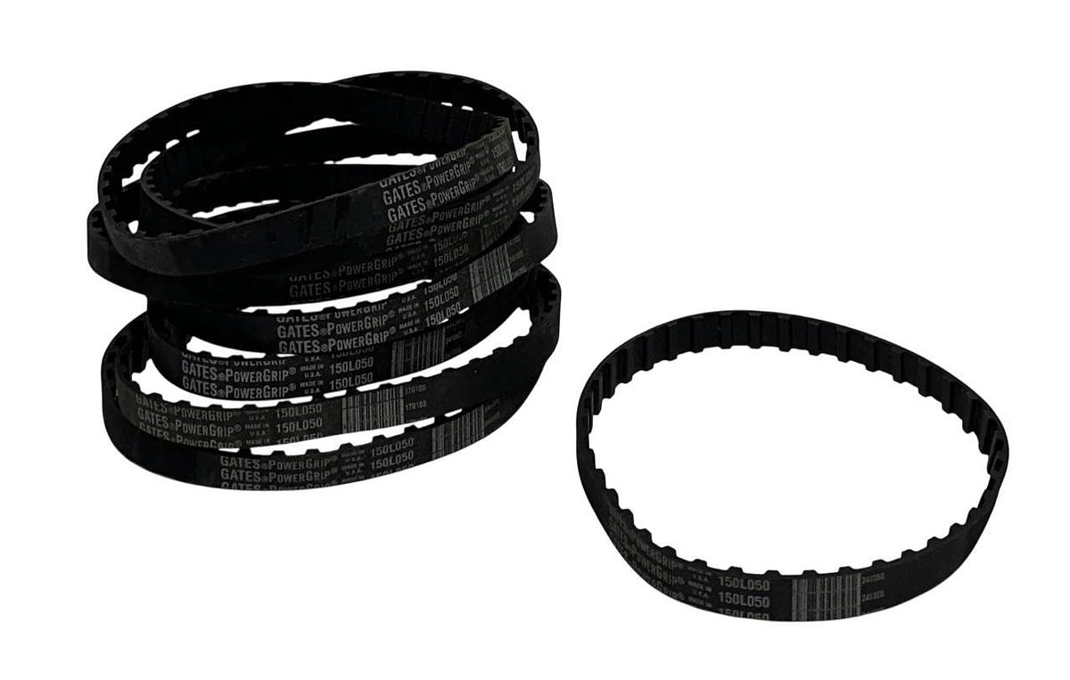 Used 8 GATES 150L050 PowerGrip Timing Belts 1/2'' WIDE / 15'' LONG OEM BLACK NSNP