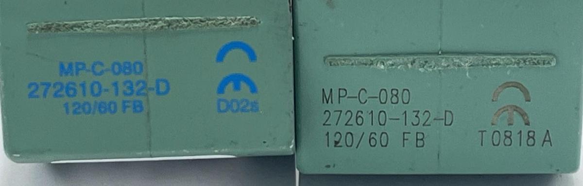 Used LOT OF 2 NEW ASCO MP-C-080 Solenoid Coil 120V AC 20.1W 60Hz (P/N 272610-132-D)