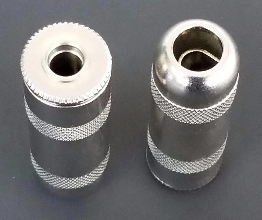 LOT OF 2 NEW NEWARK 39F757 JACK SOCKETS, 3 CONTACTS 6.35MM METAL BODY 1230