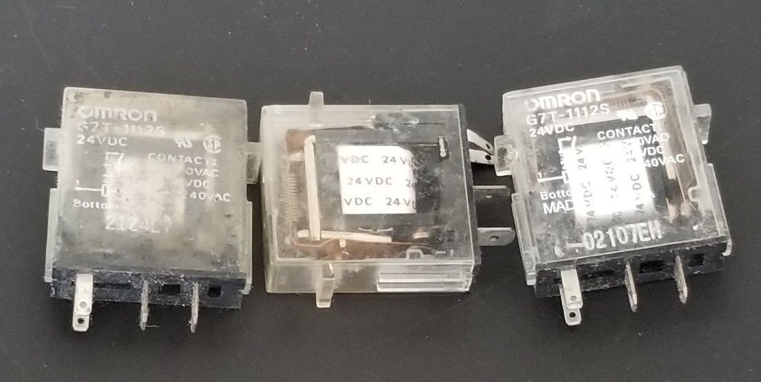 Used LOT OF 3 OMRON G7T-1112S 24VDC RELAYS G7T1112SDC24
