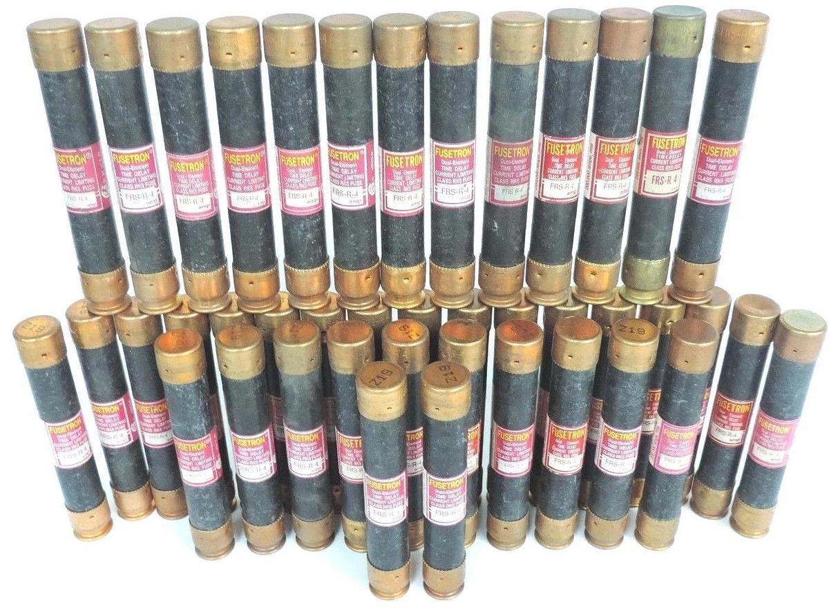 Used LOT OF 42 BUSSMANN FRS-R-4 DUAL ELEMENT TIME DELAY CLASS RK5 FUSES FRSR4
