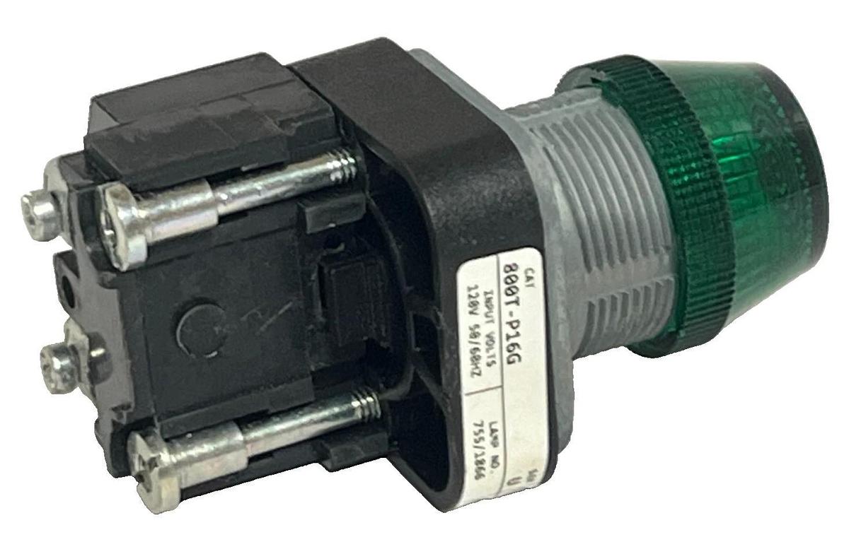 Allen-Bradley 800T-P16G / U Green Pilot Light + PN-184860 Hardware Accessory Kit