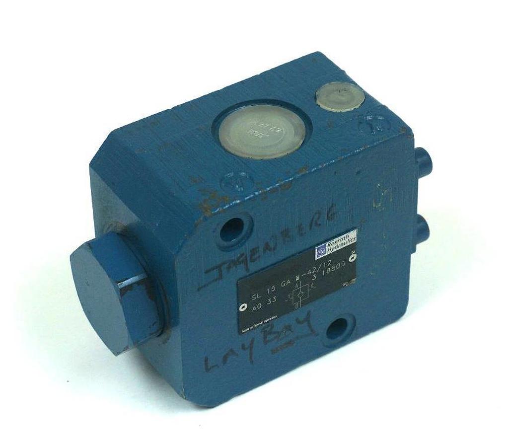 Used REXROTH SL 15 GA 2-42/12 A0 33, 3 18805 HYDRAULIC CONTROL VALVE 605-371