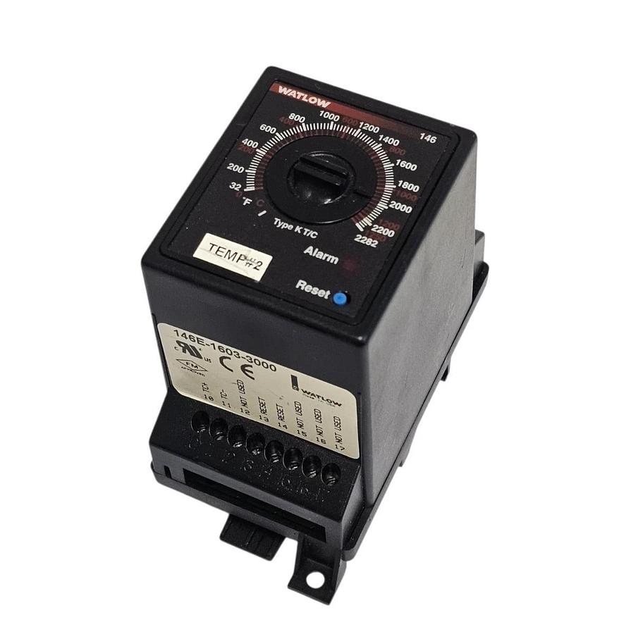 Used WATLOW 146E-1603-3000 TEMPERATURE REGULATOR 146E16033000 0 TO 1250 DEG C