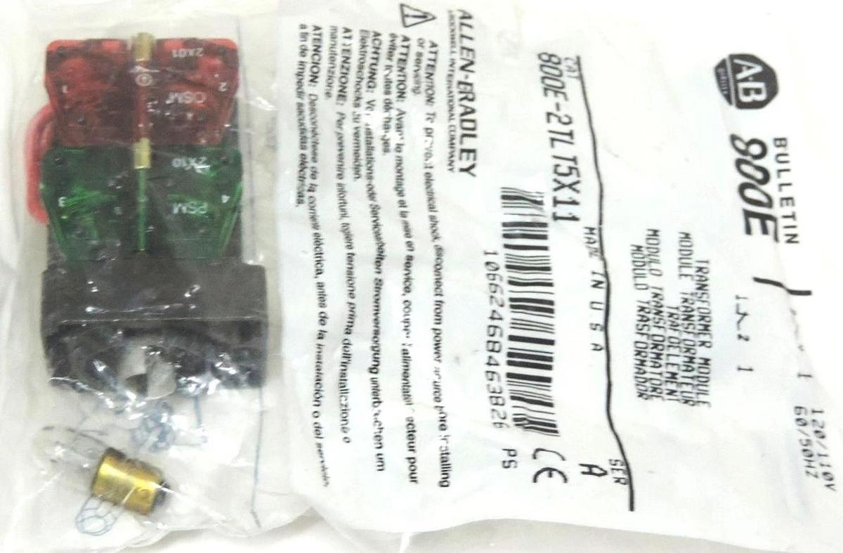 Used NEW ALLEN BRADLEY 800E-2TLT5X11 TRANSFORMER MODULE 800E2TLT5X11 SER. A
