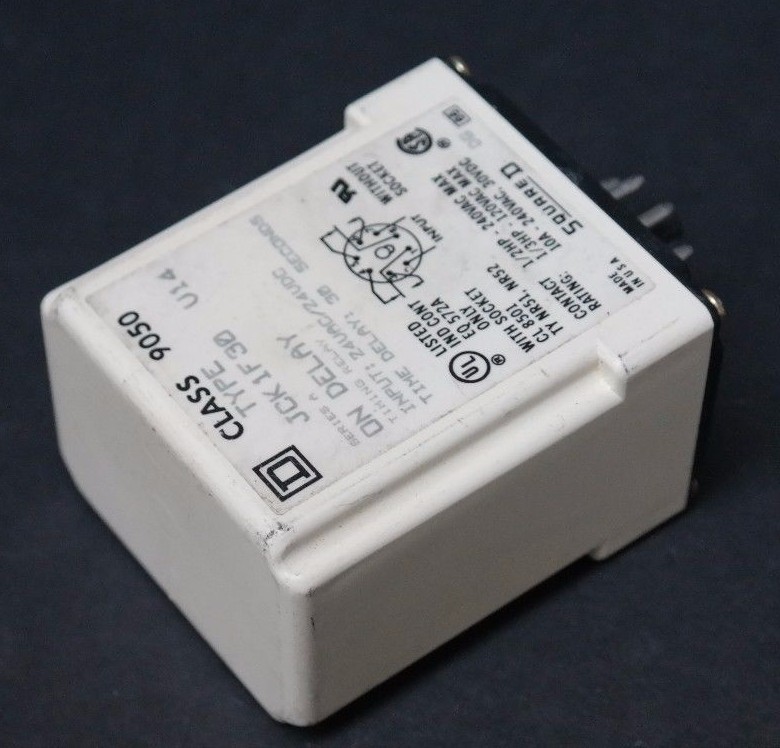 Used SQUARE D 9050JCK1F30V14 TIMING RELAY CLASS 9050-JCK1F30V14 30 SECONDS SERIES A