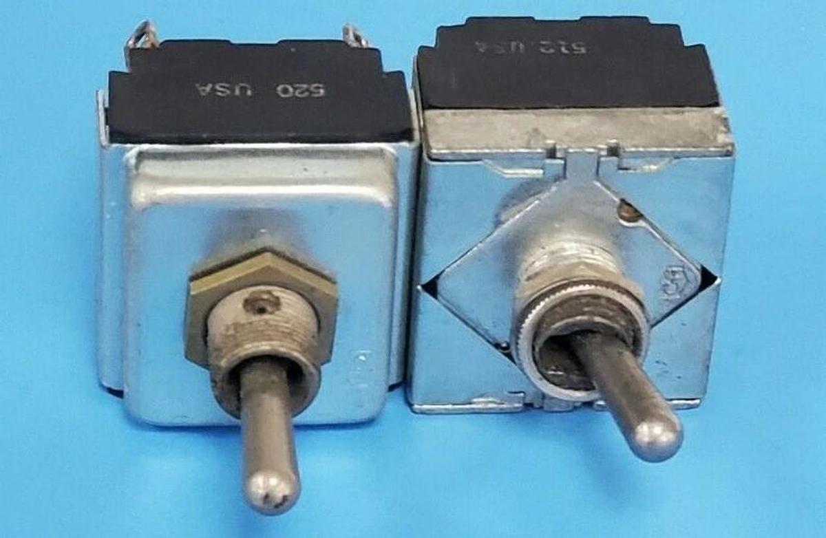Used LOT OF 2 CUTLER-HAMMER TOGGLE SWITCHES, 512, 520