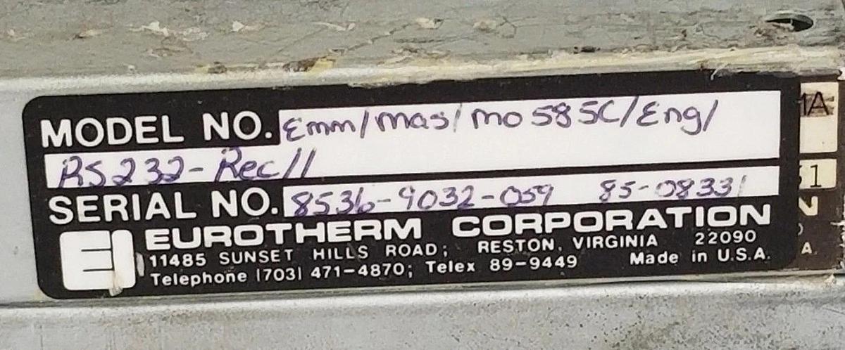 Used EUROTHERM EMM/MAS/M0585C/ENG/RS232/REC// PC MODULE MASTER