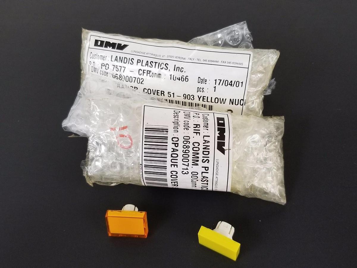 Used LOT OF 2 NEW OMV 068900702 TRANSP. COVER 51-903 YELLOW 068900713 51-901 YELLOW
