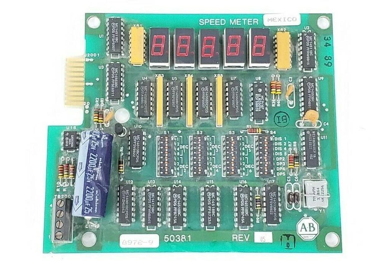 Used ALLEN BRADLEY 50381 SPEED METER BOARD REV. 05 118381 REV. D