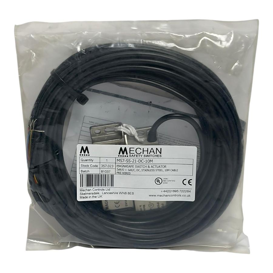 Used Mechan Controls MS7-SS-21-DC-10M Safety Switch & Actuator 357.023 New