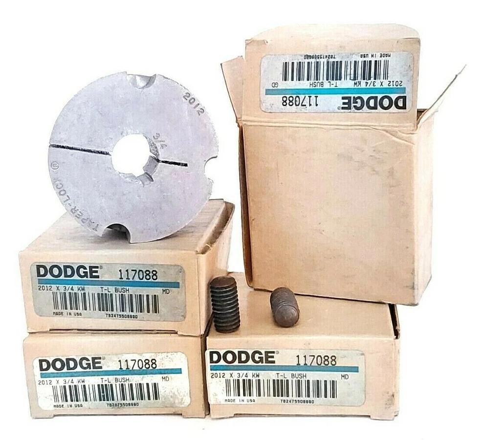 Used LOT OF 4 NIB DODGE 117088 2012 X 3/4 KW T-L BUSHINGS