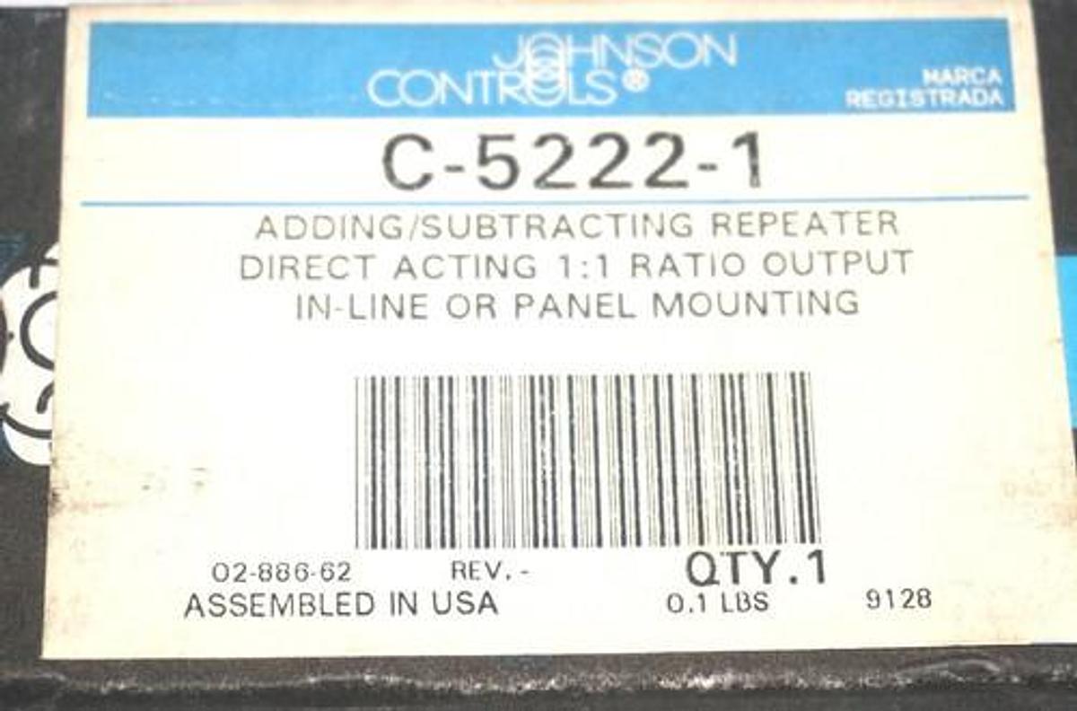 NIB JOHNSON CONTROLS C-5222-1 ADDING/SUBSTRACTING REPEATER C52221