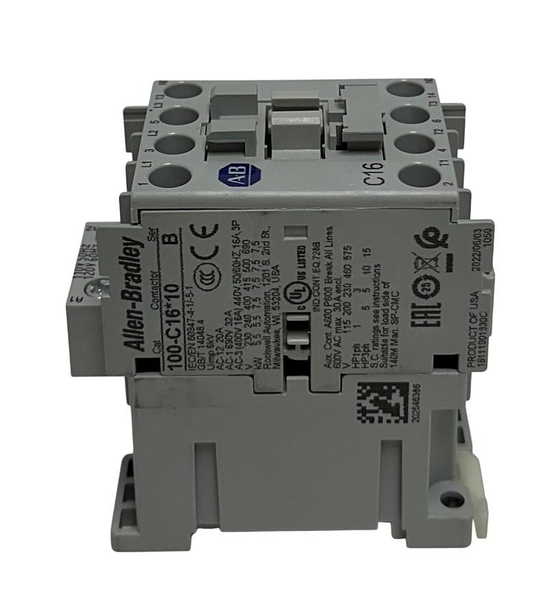 Used ALLEN BRADLEY 100-C16D10 /B BULLETIN 100 CONTACTOR 3-POLE 110/120V 50/60Hz NSMP