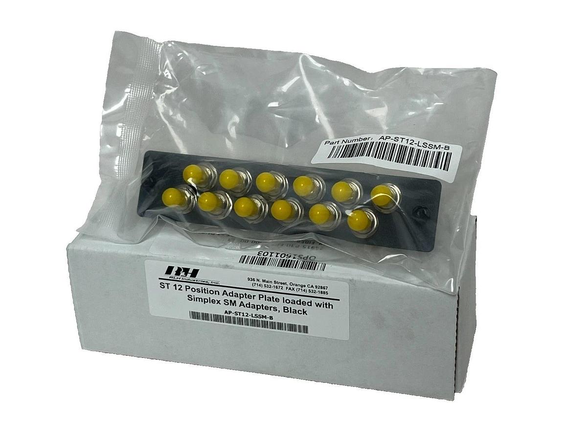 RLH Industries AP-ST12-LSSM-B Adapter Plate | ST 12-Position Simplex SM Black