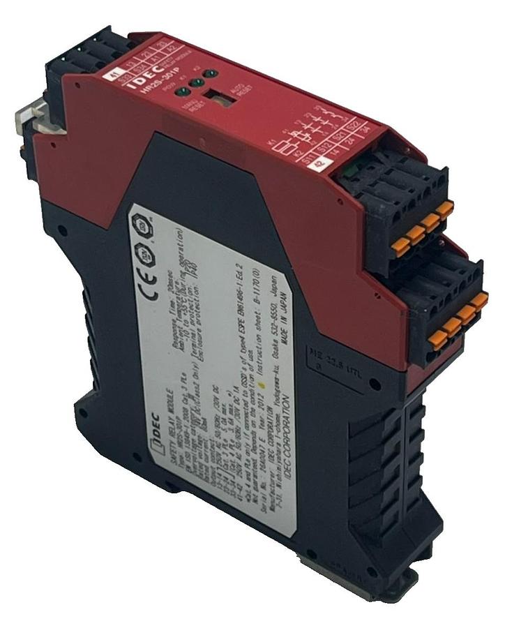 Used IDEC HR2S-301P Safety Relay Module 24VDC Dual Channel 3 N.O. Safety Outputs HR2S