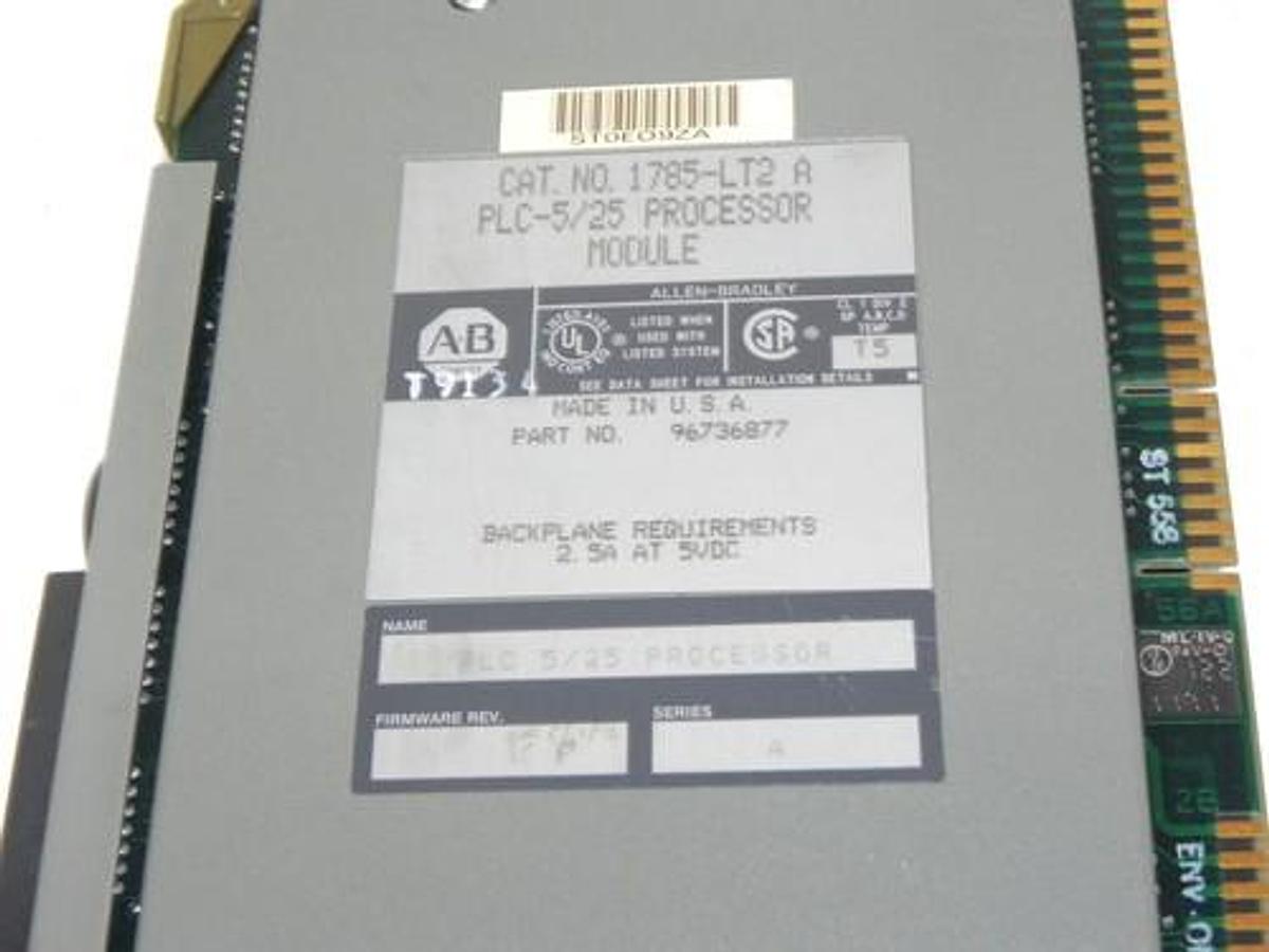 Used ALLEN BRADLEY 1785-LT2/A PROCESSOR MODULE 1785-LT2 SER. A PART NO. 96736877