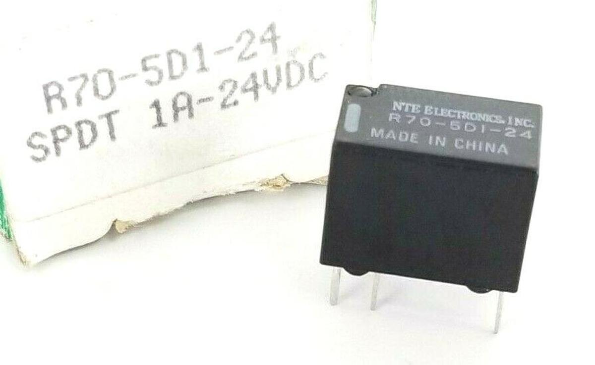 Used NIB NTE ELECTRONICS R70-5D1-24 SPDT SIGNAL RELAY 1A-24VDC R705D124