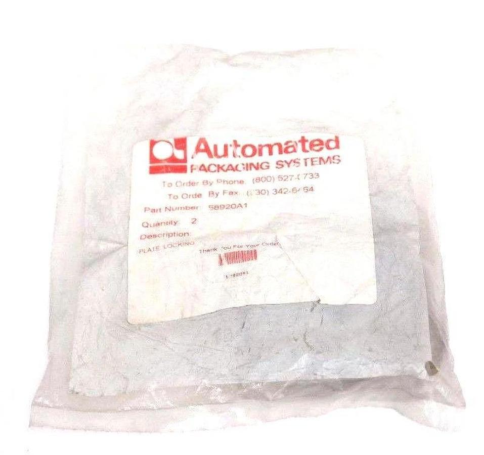 Used NIB AUTOMATED PACKAGING SYSTEMS 58920A1 PLATE LOCKING (QTY:2)