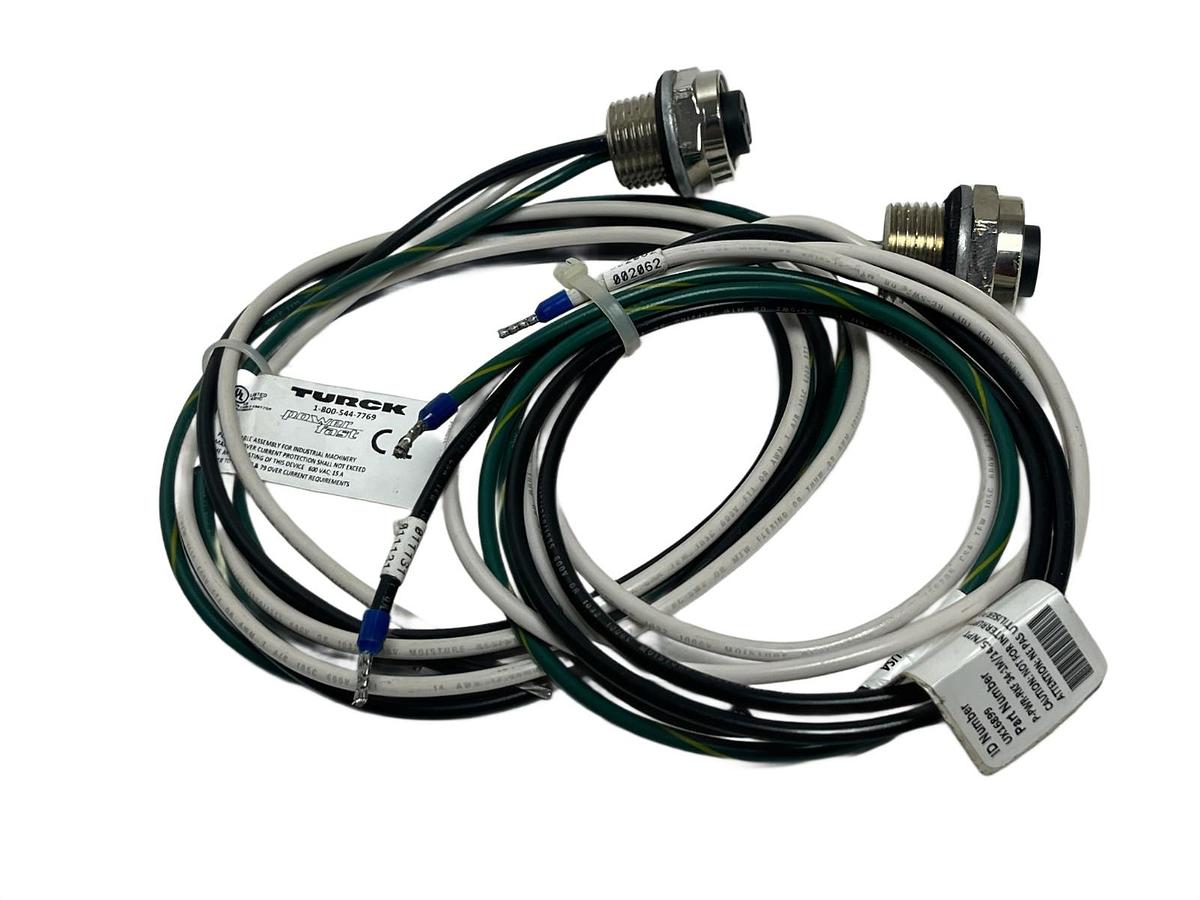 Lot of 2 Turck P-PWR-RKF 34-1M/14.5/NPT Powerfast Receptacle 3-Pin Female NSNP