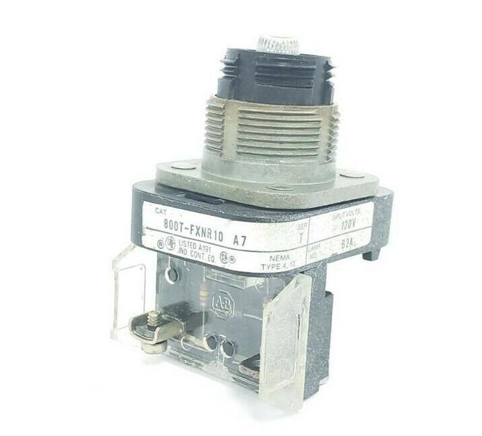 Used ALLEN BRADLEY 800T-FXNR10XA7 PUSHBUTTON SER. T 120V B2A LAMP 800TFXNR10A7