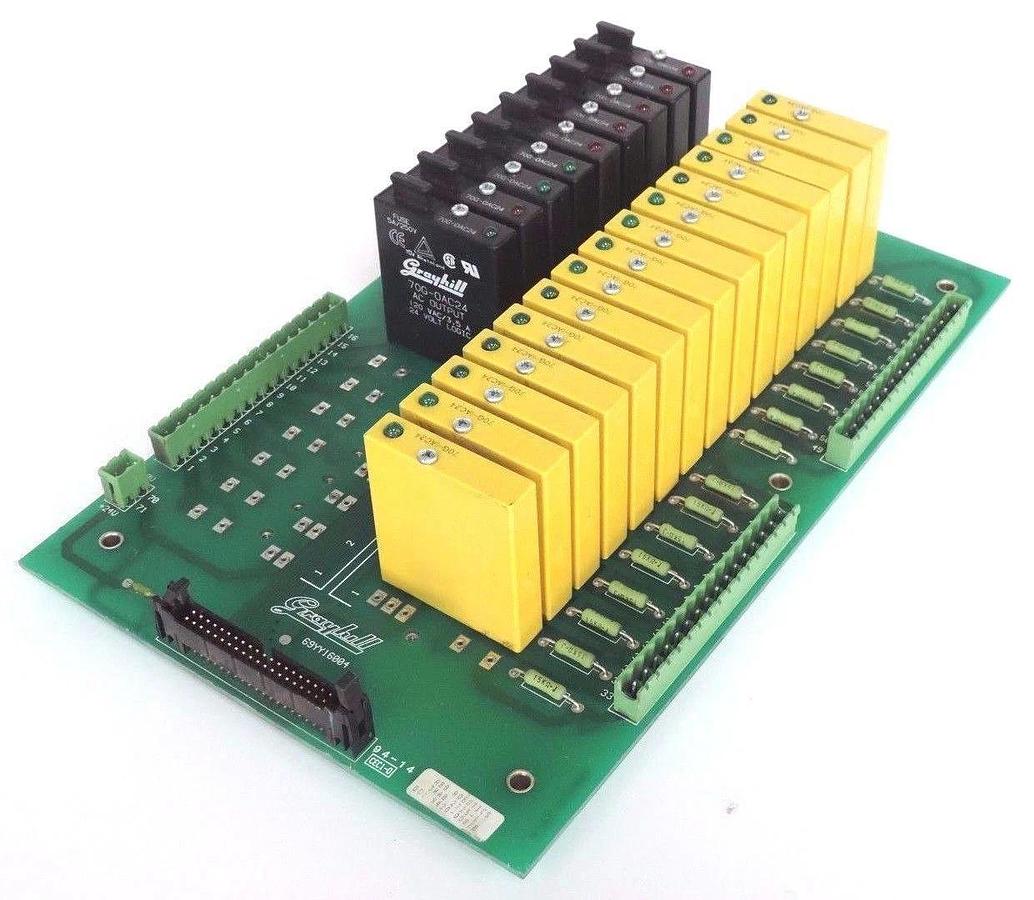 Used ABB GRAYHILL 69YY16004 RELAY CONTROL BOARD ROBOTICS W/ 70G-IAC24, 70G-OAC24