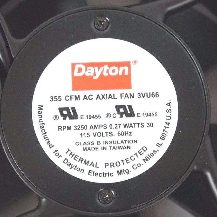 Used NIB DAYTON 3VU66 AC AXIAL FAN 355 CFM 3250 RPM, 0.27AMP, 30WATT, 115V