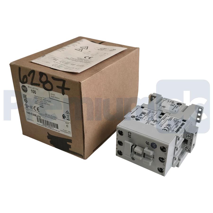 Used Allen Bradley 100-C30EJ10 /C 100-C IEC Contactor 30A 3P 24V DC Coil 1 N.O. NSMP