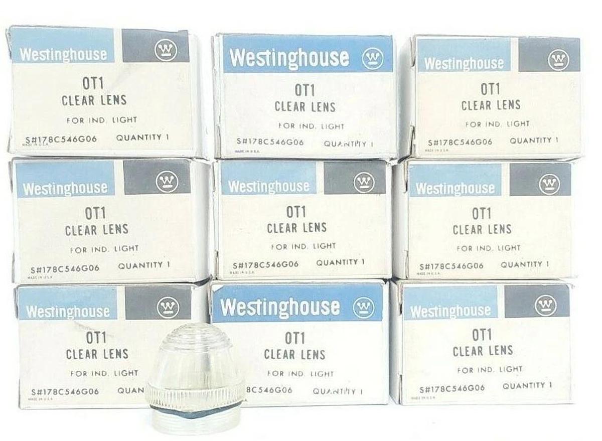 Used LOT OF 9 NIB WESTINGHOUSE OT1 CLEAR LENSES FOR IND. LIGHT