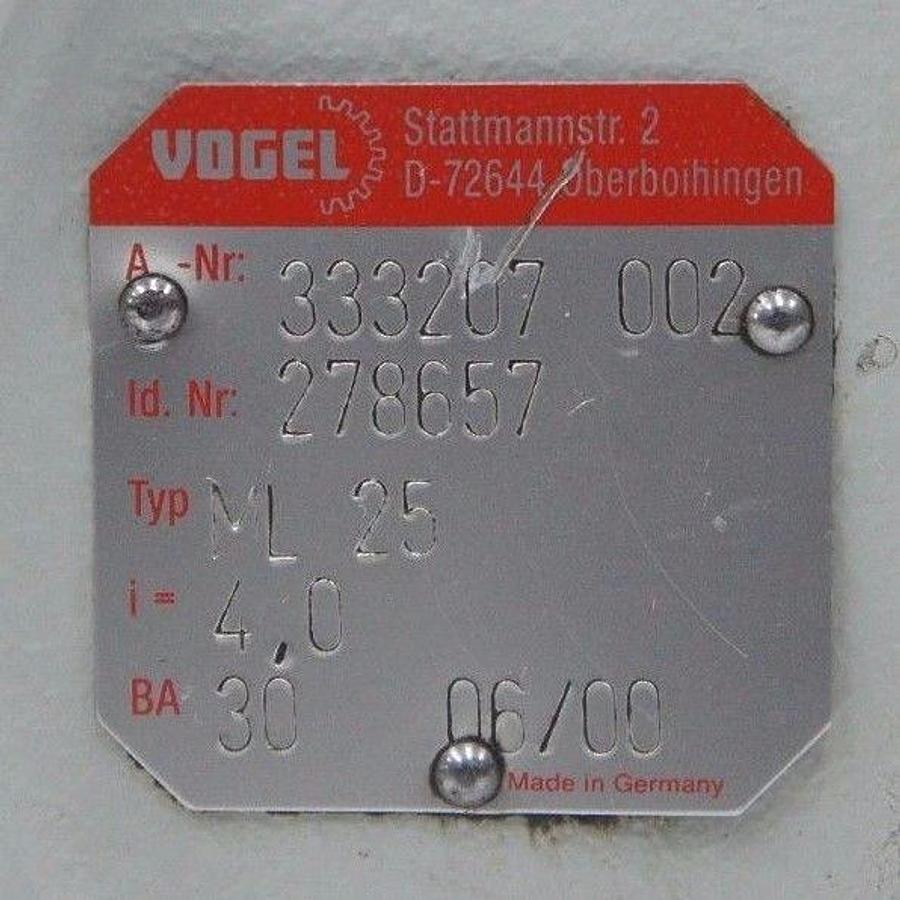 Used NEW VOGEL ML-25 BEVEL GEARBOX A-NR: 333207 002, ID. NR: 278657, I= 4.0, BA: 30