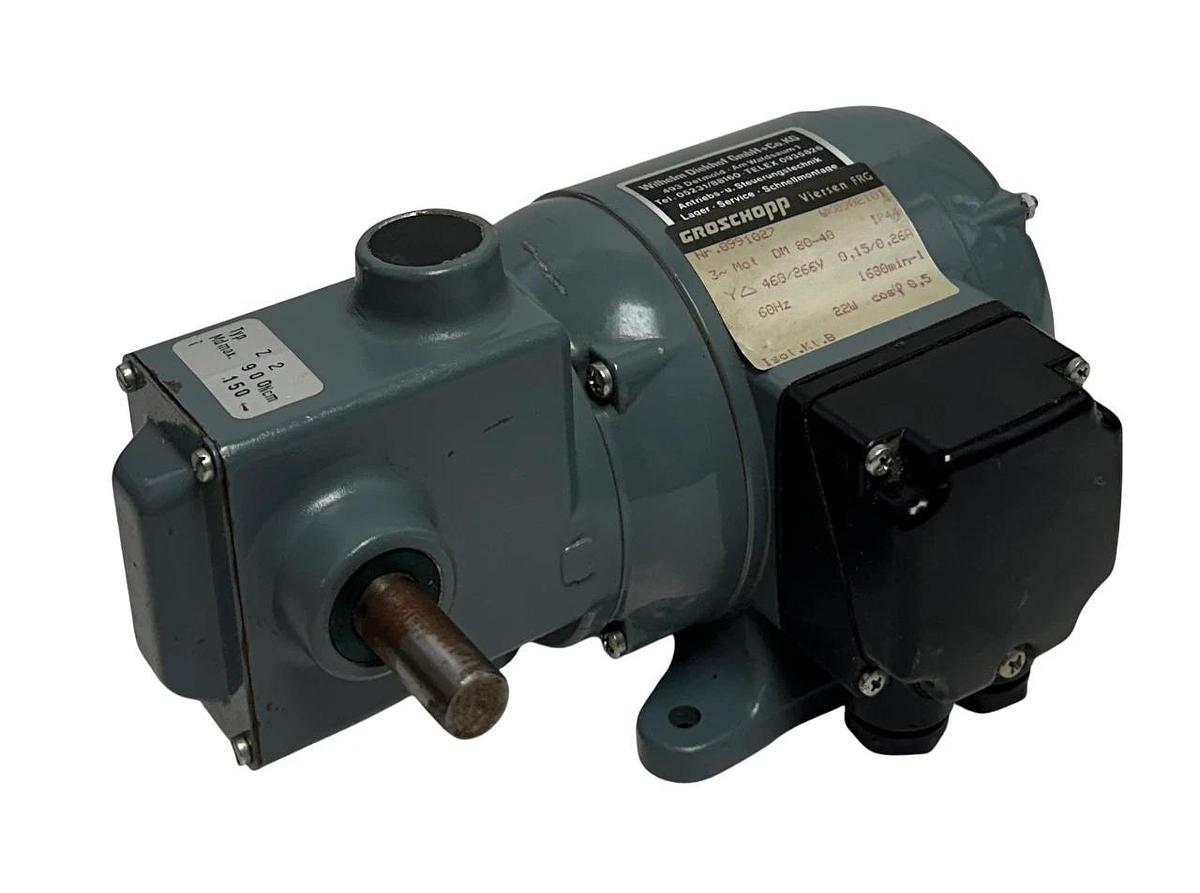 GROSCHOPP DM 80-40 / DM8040 GEARMOTOR Z2 460/266V 60Hz 22W WK0902101 900Ncm NSNP