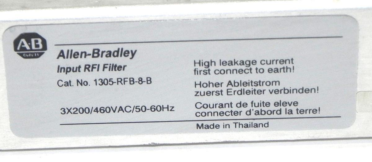 Used ALLEN BRADLEY 1305-RFB-8-B INPUT RFI FILTER 1305RFB8B 3X200/460VAC/50-60Hz