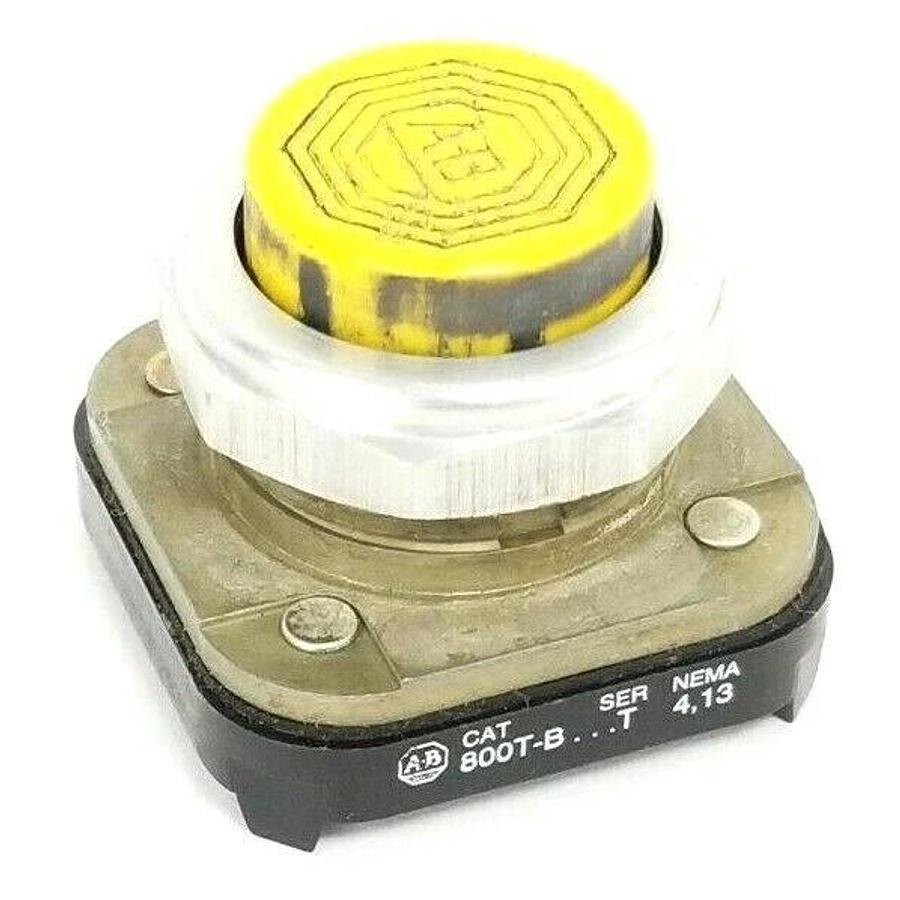 Used ALLEN BRADLEY 800T-B9 PUSH BUTTON MOMENTARY 30MM EXTENDED HEAD SER. T, 800TB9