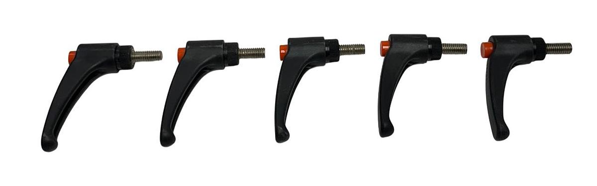 Used 5 KIPP K0270.3A41X20 / 3GJD1 ADJUSTABLE HANDLES PLASTIC W/ SS THREAD 20mm NSNP
