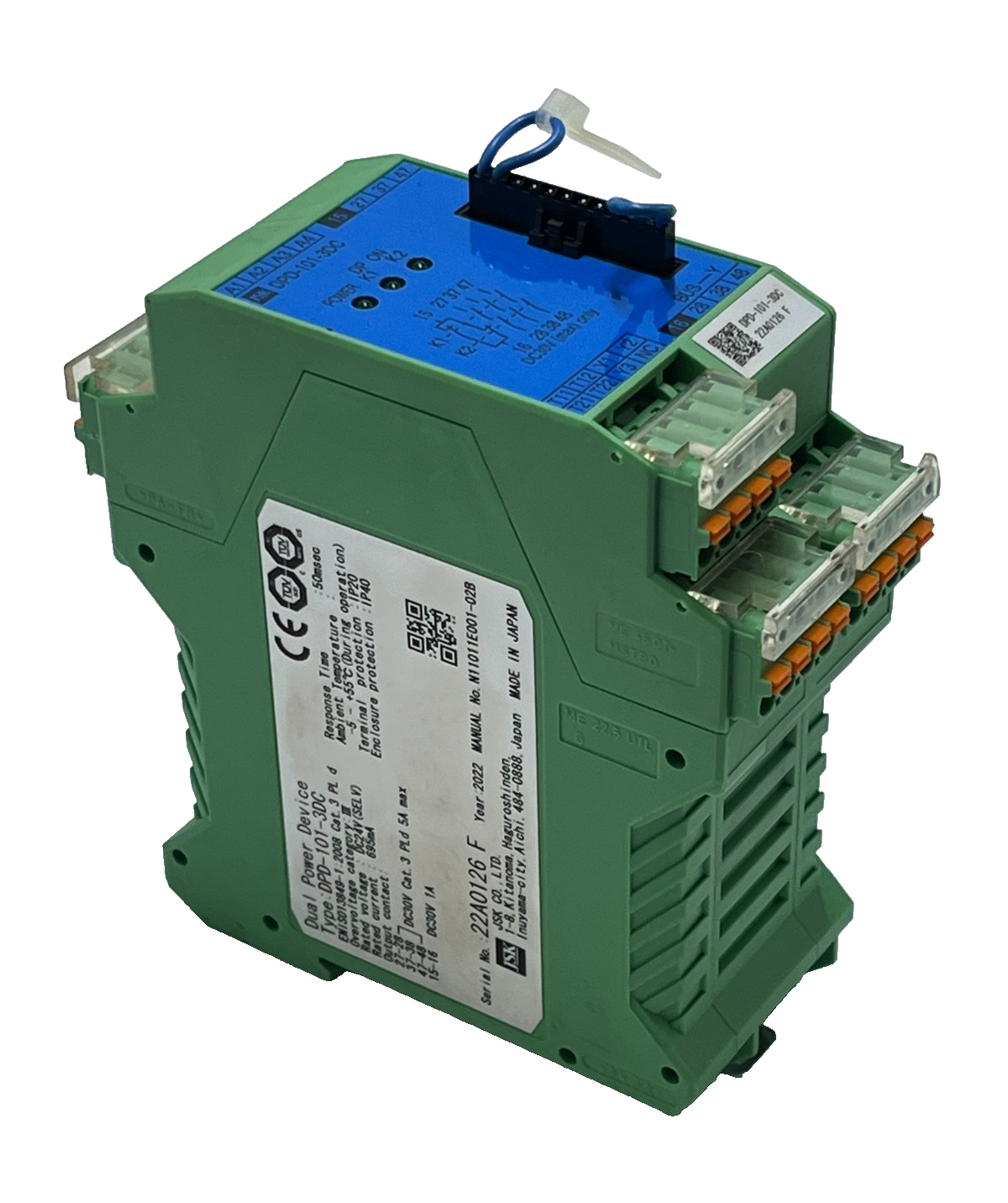 Used JSK DPD-101-3DC Dual Power Device Safety Relay Unit 24VDC Abnormal Stop Module
