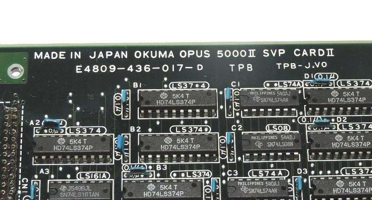 Used OKUMA E4809-436-017-D OPUS 5000 II SVP CARD, E4809436017D