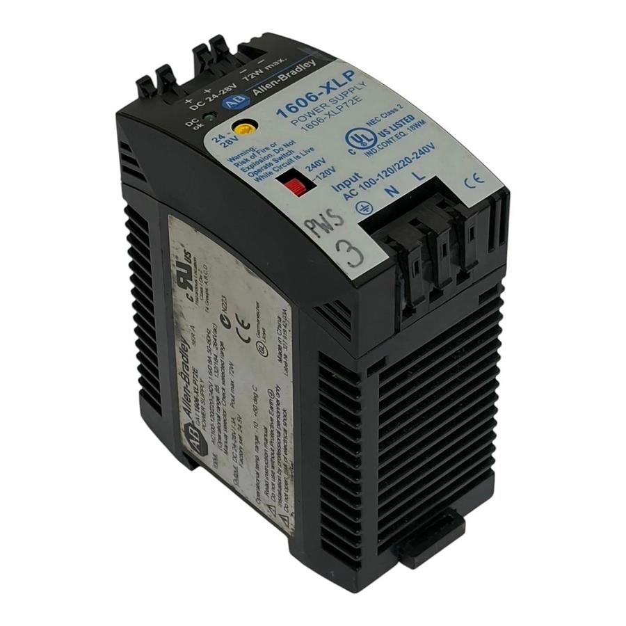 Used Allen Bradley 1606-XLP72E DIN Rail Power Supply 24-28V 72W Max Series A