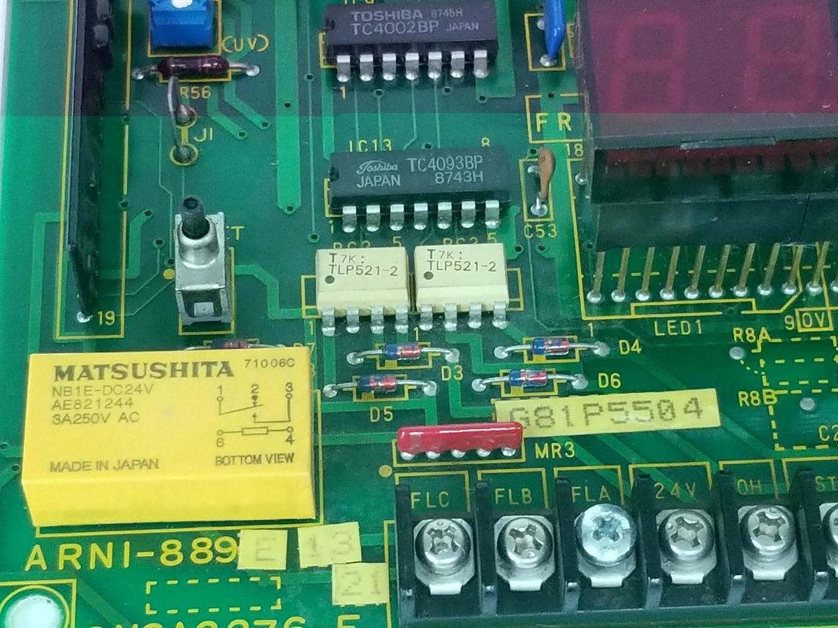 Used TOSHIBA ARNI-889E FREQUENCY / FAULT INDICATOR BOARD 2N3A2276-E ARNI-889