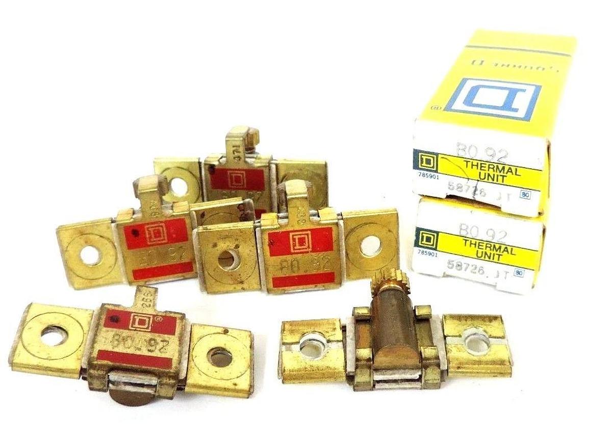 Used LOT OF 7 SQUARE D B0-92 OVERLOAD THERMAL UNITS B092