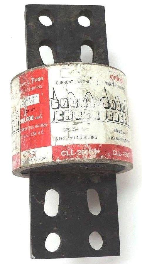 Used CEFCO CLL-2500 SHORT CHECK CURRENT LIMITING FUSE CLL2500