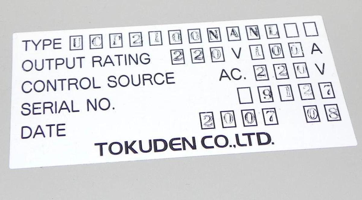 NEW TOKUDEN UCP2060NANL TRANSFORMER, OUTPUT 220V, 100A, 2007 08