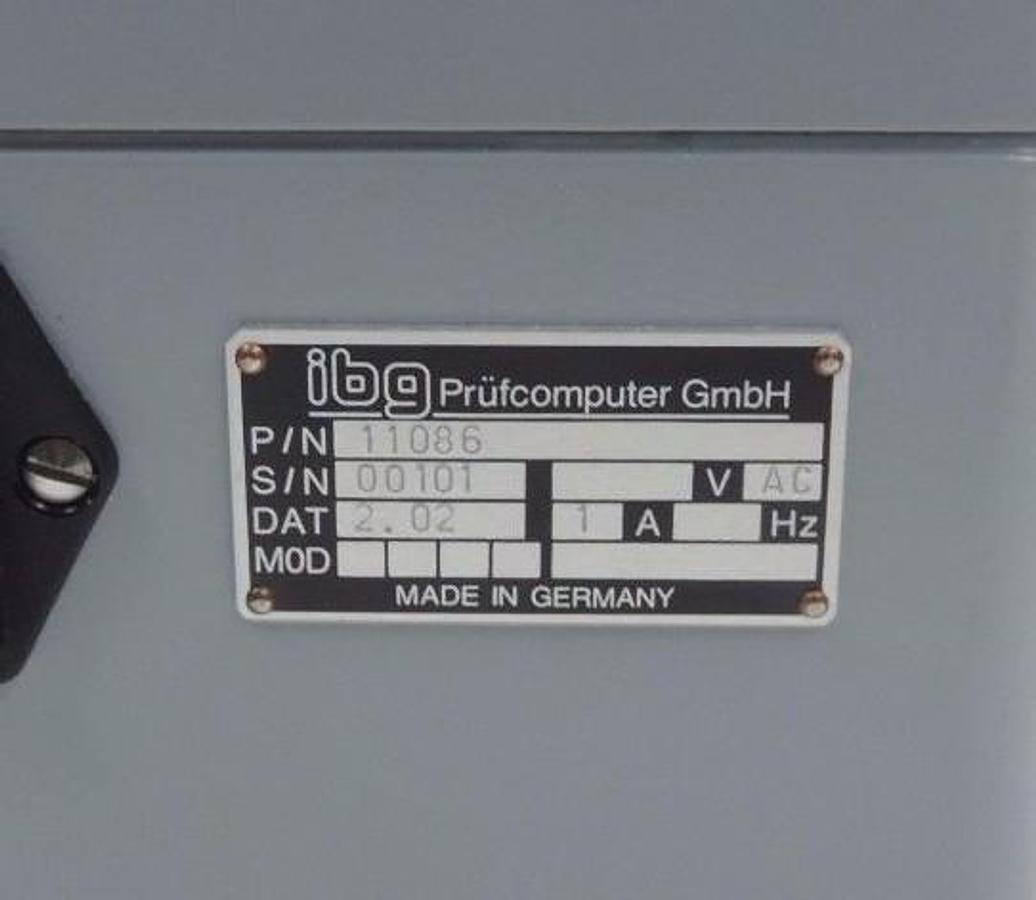 Used IBG EDDYLINER 11086 PRUFCOMPUTER GMBH 12086 TESTBOX 90-260V 47-440HZ