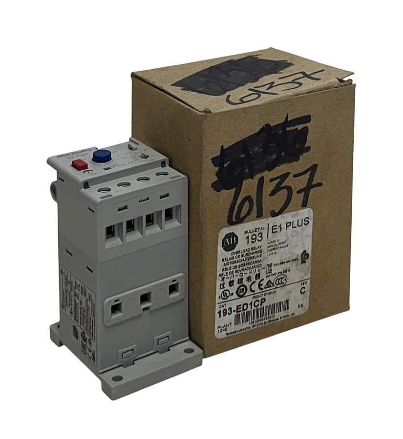 Used ALLEN BRADLEY 193-ED1CP /C E1 Plus OVERLOAD RELAY CLASS 10 1.0-5.0A MANUAL NSMP
