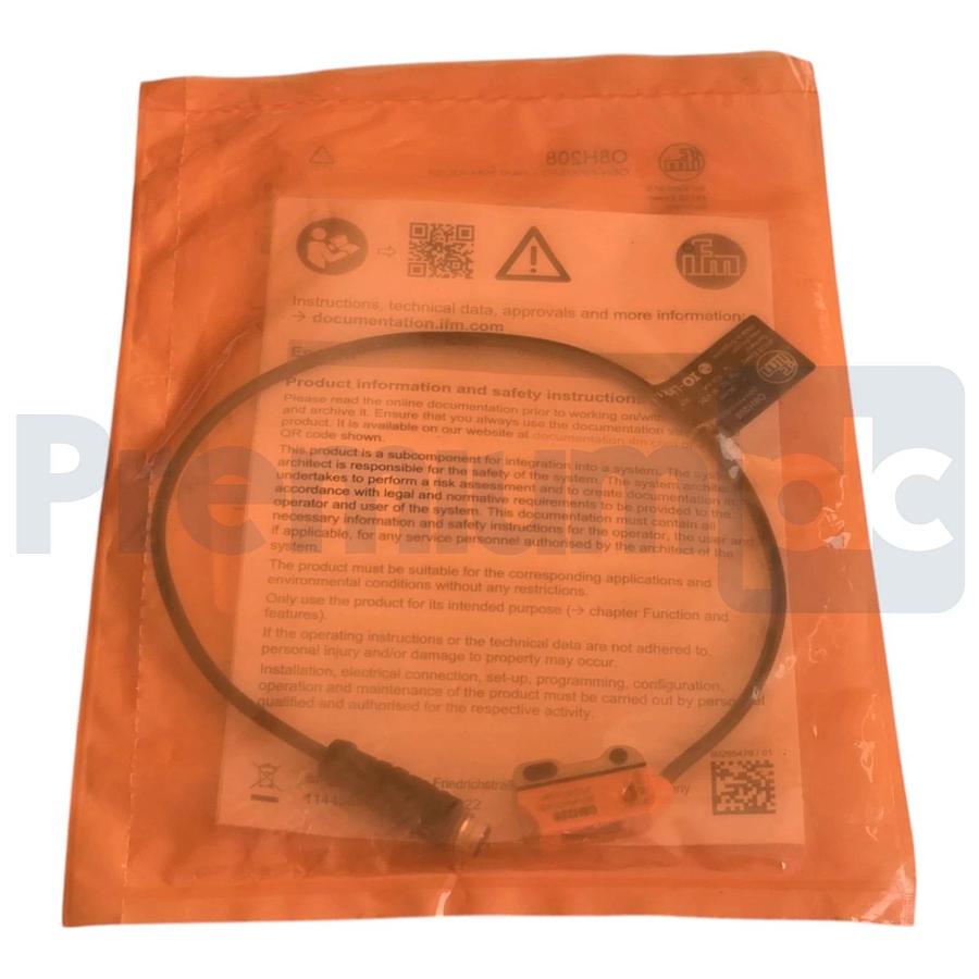 Used ifm O8H208 Diffuse Reflection Sensor w/BG Suppr. O8H-FPKG/IO-Link/0,30M/AS/3P 4021179302357