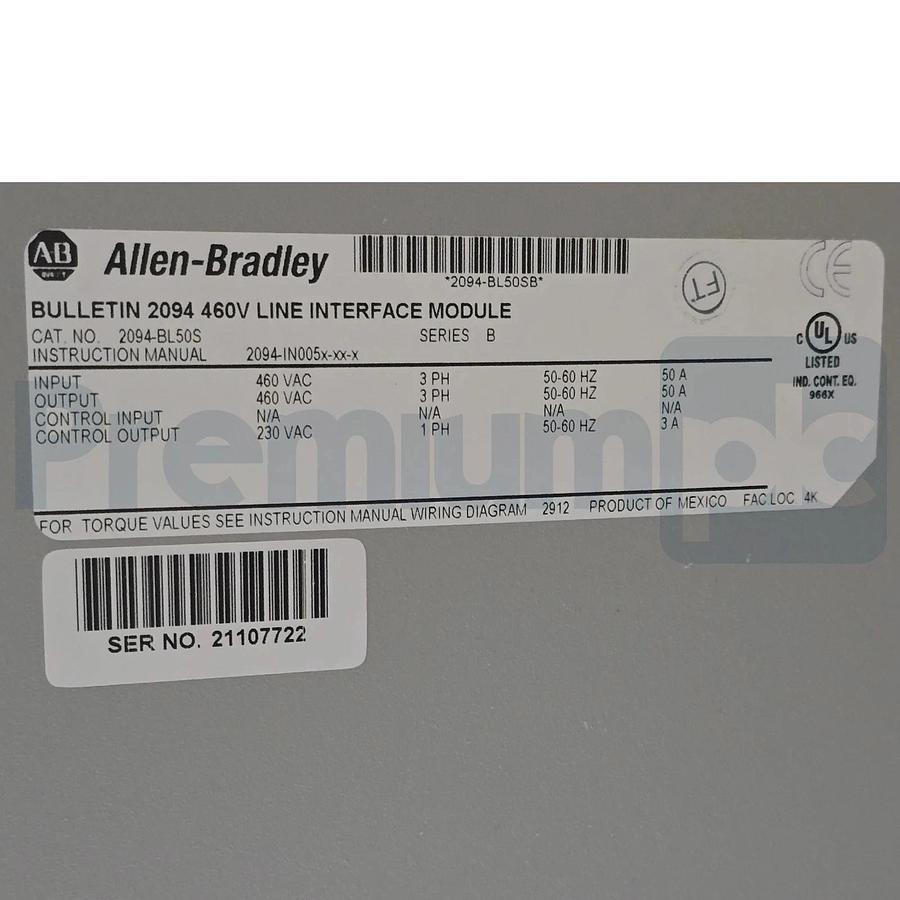 Open Pre-Owned Allen Bradley 2094-BL50S /B Kinetix 6000 Line Interface Module