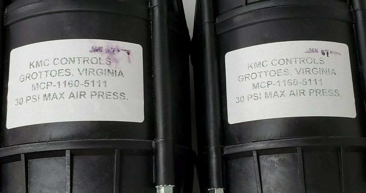 Used LOT OF 2 NEW KMC CONTROLS MCP-1160-5111 6" PNEUMATIC DAMPER ACTUATORS, 8-13PSI