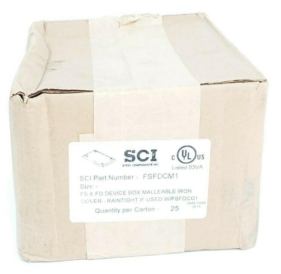 NIB SCI FSFDCM1 FS & FD DEVICE BOX MALLEABLE IRON COVER (QTY: 25)